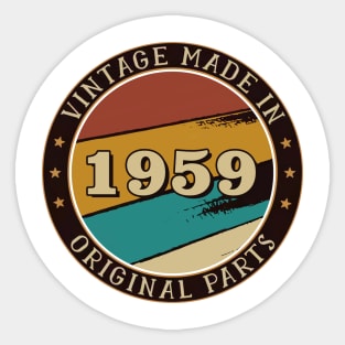 Vintage Made In 1959 Original Parts Sticker